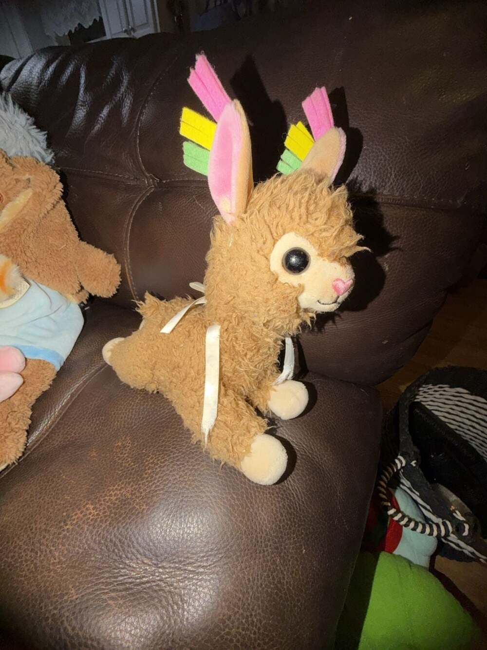 Frankford Plush Llama Stuffed Animal with Ribbon